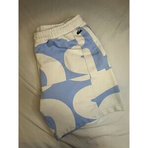 Lacoste Monogram Logo Print Sweat Shorts Regular Fit Light Blue White 3XL